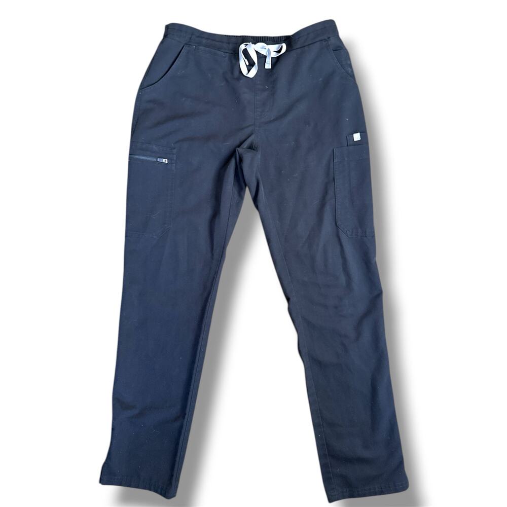 Figs Technical Collection High Waisted 'Yola' Skinny Black Scrub Pant Size Small